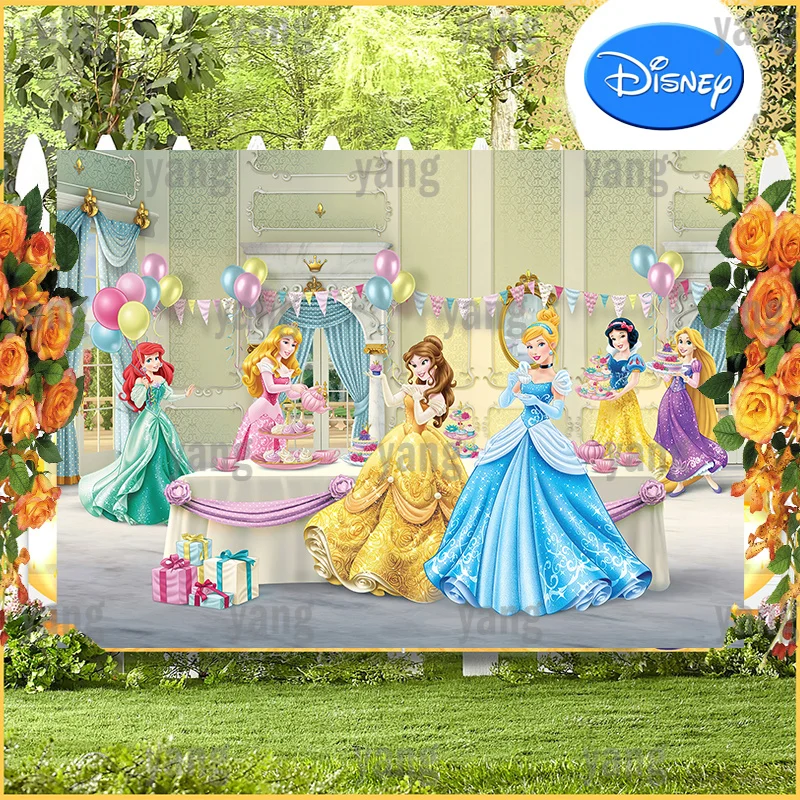 Colorful Balloon Wedding Castle Disney Backdrop Birthday Party Rapunzel Sleeping Beauty Girls Princess Baby Shower Background