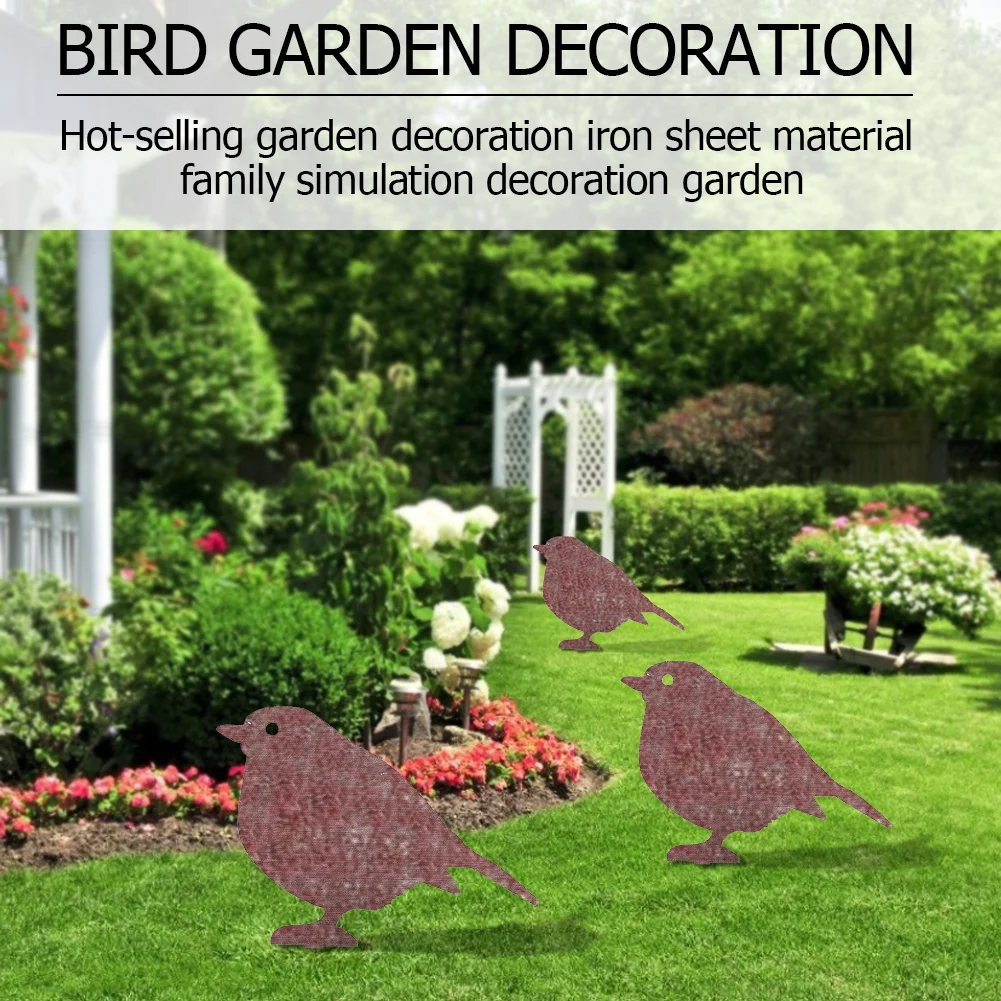 

Metal Bird Silhouettes Stakes Creative Garden Fence Decor Backyard Bird Statue Sculpture Yard Art Gardening Ornaments