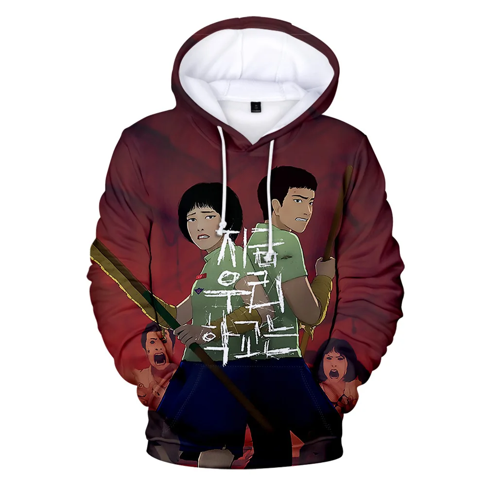 

All of Us Are Dead Costume Hoodie for Men 2022 New 3D Printed Pullover Hooded Hip Hop Streetwear Oversized Women Sweatshirt