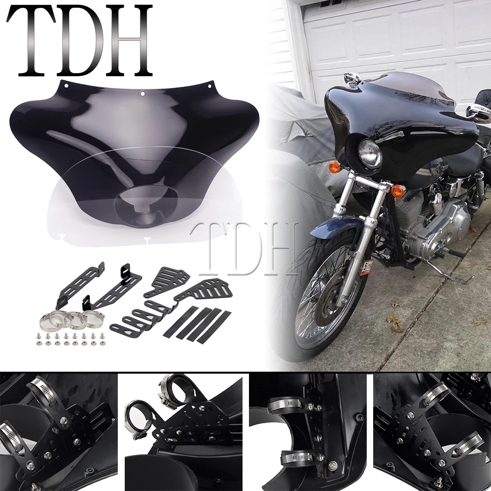 

Motorcycle Outer Batwing Front Fairing Wind Screen Protector Guard For Harley Dyna Sportster XL883 XL1200 Low Rider Wide Glide