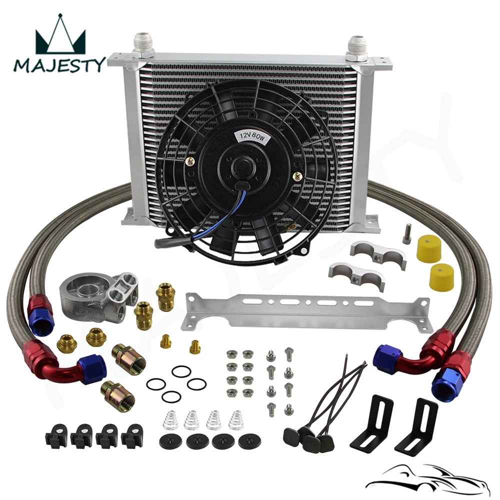 Масляный радиатор двигателя 28 рядов AN10 британского типа + Адаптер фильтра