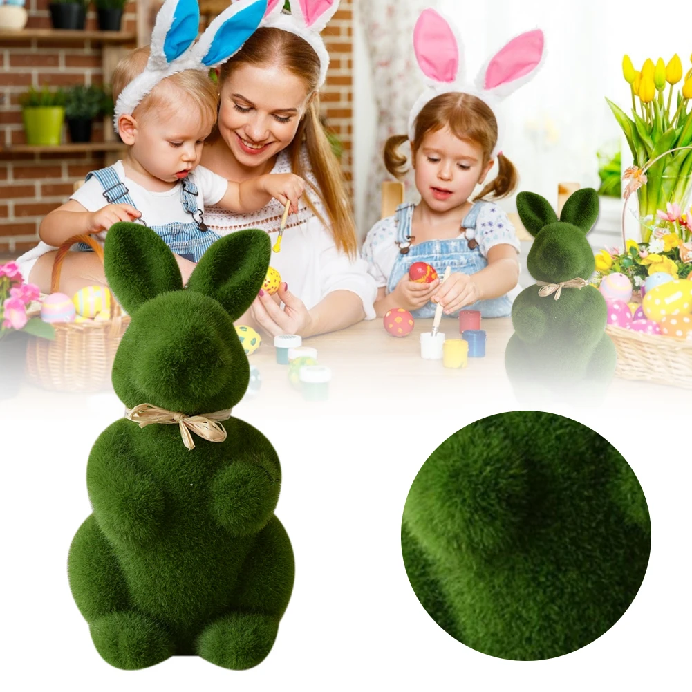 

Handmade Artificial Turf Grass Animal Easter Rabbit Home Ornament Office Decor Easter Bunny Handiwork Gift Wedding Decoration