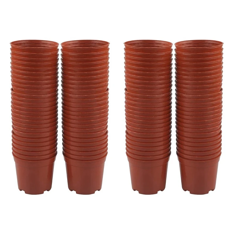 

200Pcs 8.5CM Round Plastic Plant Pots Small Flower Pots For Plant Nursery Small Potted Plants