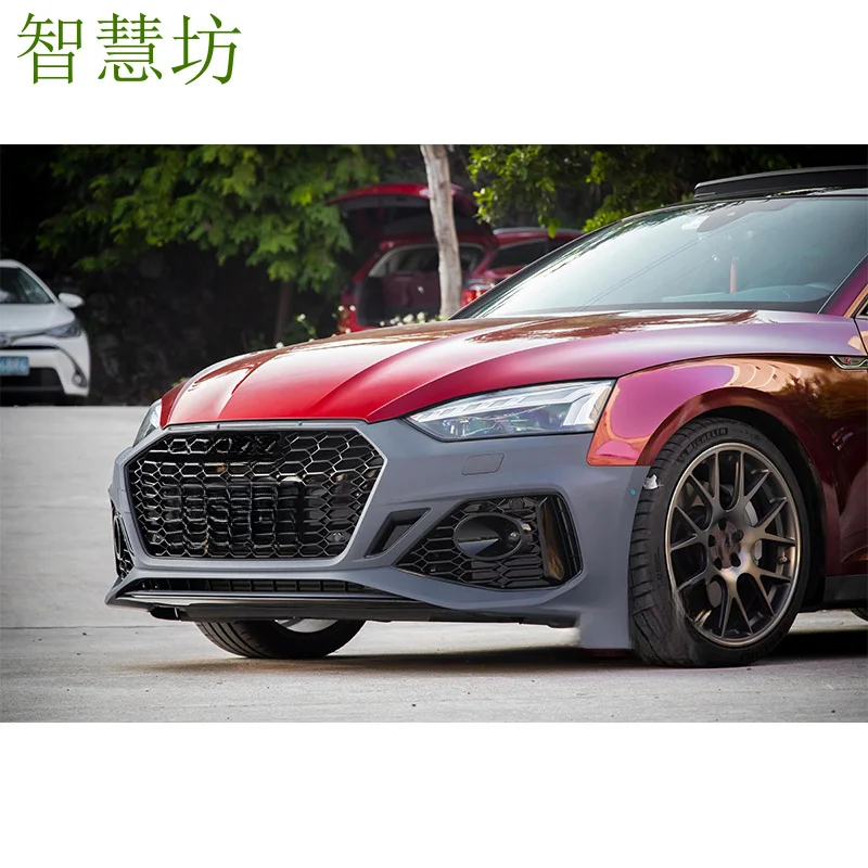 Фото Подходит для Audi A5 S5 2021 года, модифицированных под RS5, с полным комплектом обвеса: передняя часть, решетка радиатора, боковые пороги, бампер, задний спойлер, A. №2