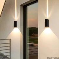 narrow led wall lamp light sconce aluminum outdoor for home living room wall decor hotel external double head beam of light