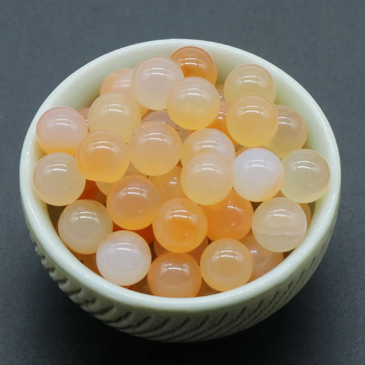 

8PCS 8MM Orangle Agate Round Beads for DIY Making Jewelry NO-Drilled Hole Loose Healing Cute Stone Crystal Sphere Balls
