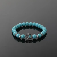 2022 new natural stone beads palm bracelet for woman men lucky beaded elastic couple bracelet bangles yoga jewelry gift