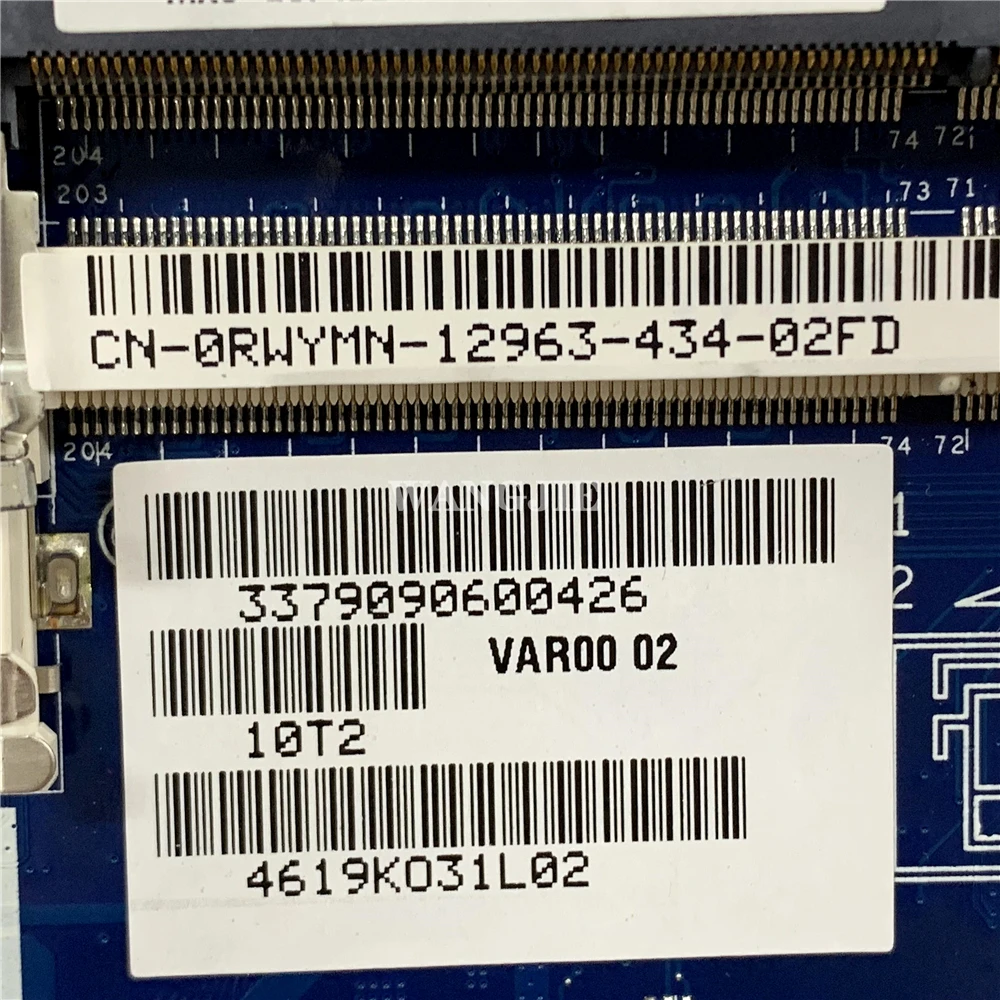 Фото Восстановленная материнская плата для ноутбука Dell Alienware M14X R3 RWYMN 0RWYMN CN-0RWYMN VAR00 LA-9201P W/ GTX765M GPU 100% полностью протестирована №3