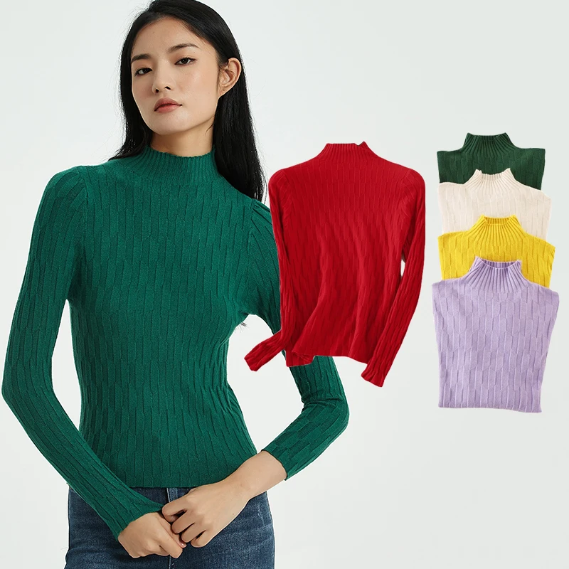

Winter Basic Turtleneck Slim knitted Sweater Pullover Women Autumn Casual long Sleeve Sweater For women Female soft Jumpers