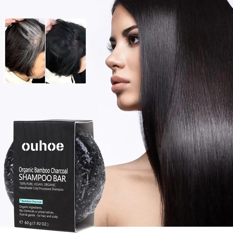 

Bamboo Charcoal Shampoo Bar Organic Charcoal Moisturizing Cleansing Shampoo Soap 60g Dry Scalp Repair Grey To Black Hair Soap