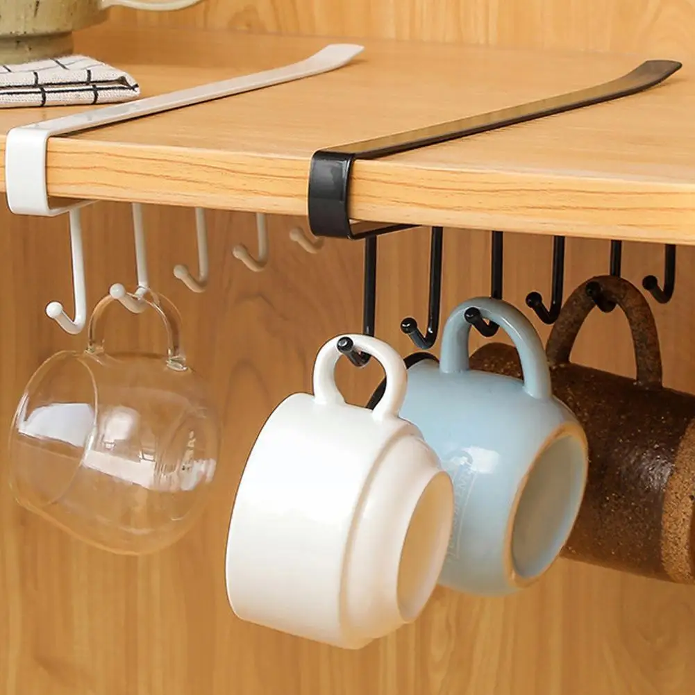 

6 крючков, металлическая подставка для кружек, чашек, буфетов, кухонный подвесной органайзер, держатель, аксессуары, стойка для кухни B6s6