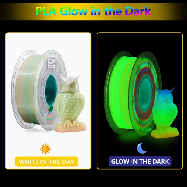 1 75 мм 3D PLA Светящаяся нить Радуга Серебристая светящаяся кг для 3D-печати