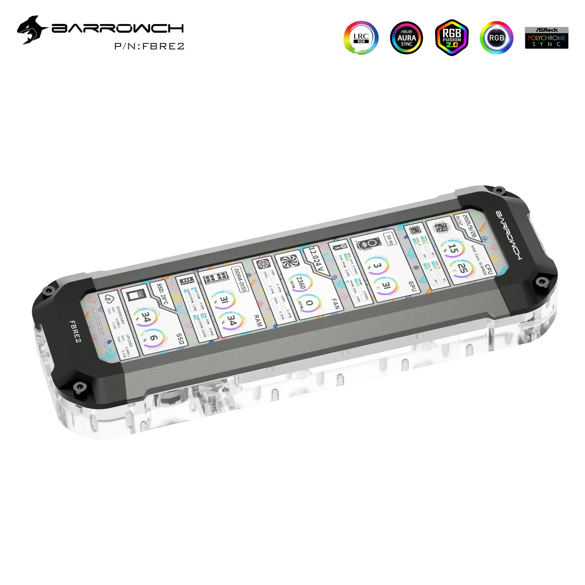 Резервуар Barrowch AIO + экран дисплея (8 8 дюйма) резервуар для воды сборки системы