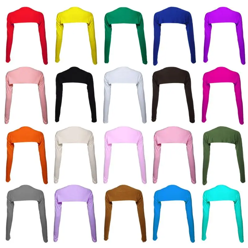 

Womens Muslim One Piece Long Shoulder Sleeves Shawl Arm Cover Shrug Crop Top