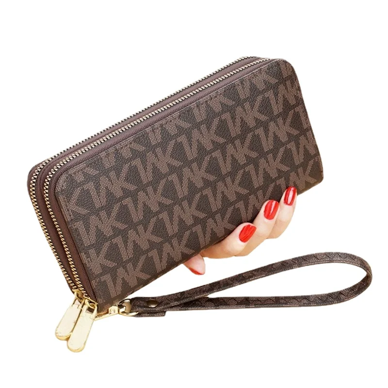

Women Long Wallets Double Zipper Clutches Purse Big Letter Fashion Wristlet Wallet Phone Portfel Damski Card Holder Lady Wallets