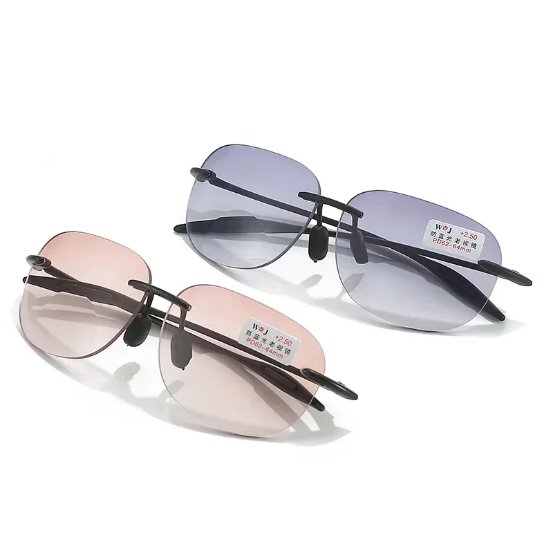 Очки для дальнозоркости без оправы прогрессивные бифокальные Солнцезащитные