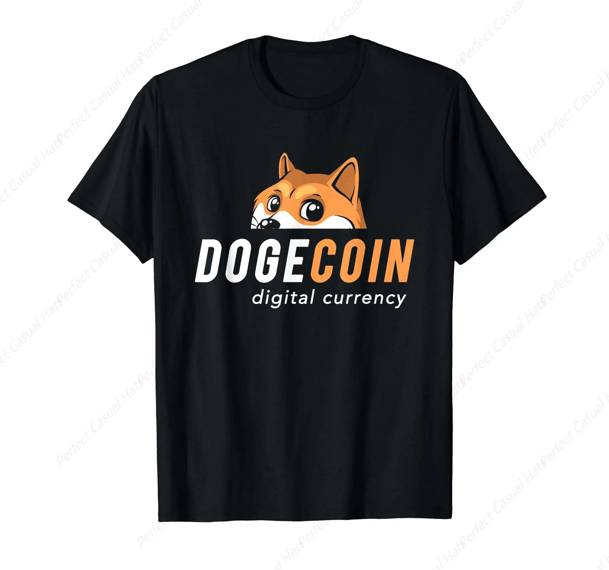 Dogecoin футболка цифровая валюта рубашка Doge Meme Досуг Молодежная Футболка хлопковая