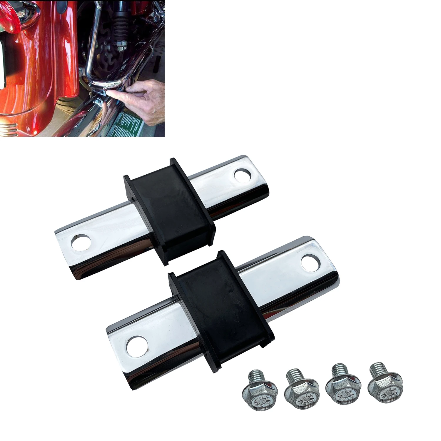 Держатель для глушителя выхлопной трубы, кронштейны, резиновая вешалка, изолятор + винты для Harley Touring Electra Steet Glide Road King CVO