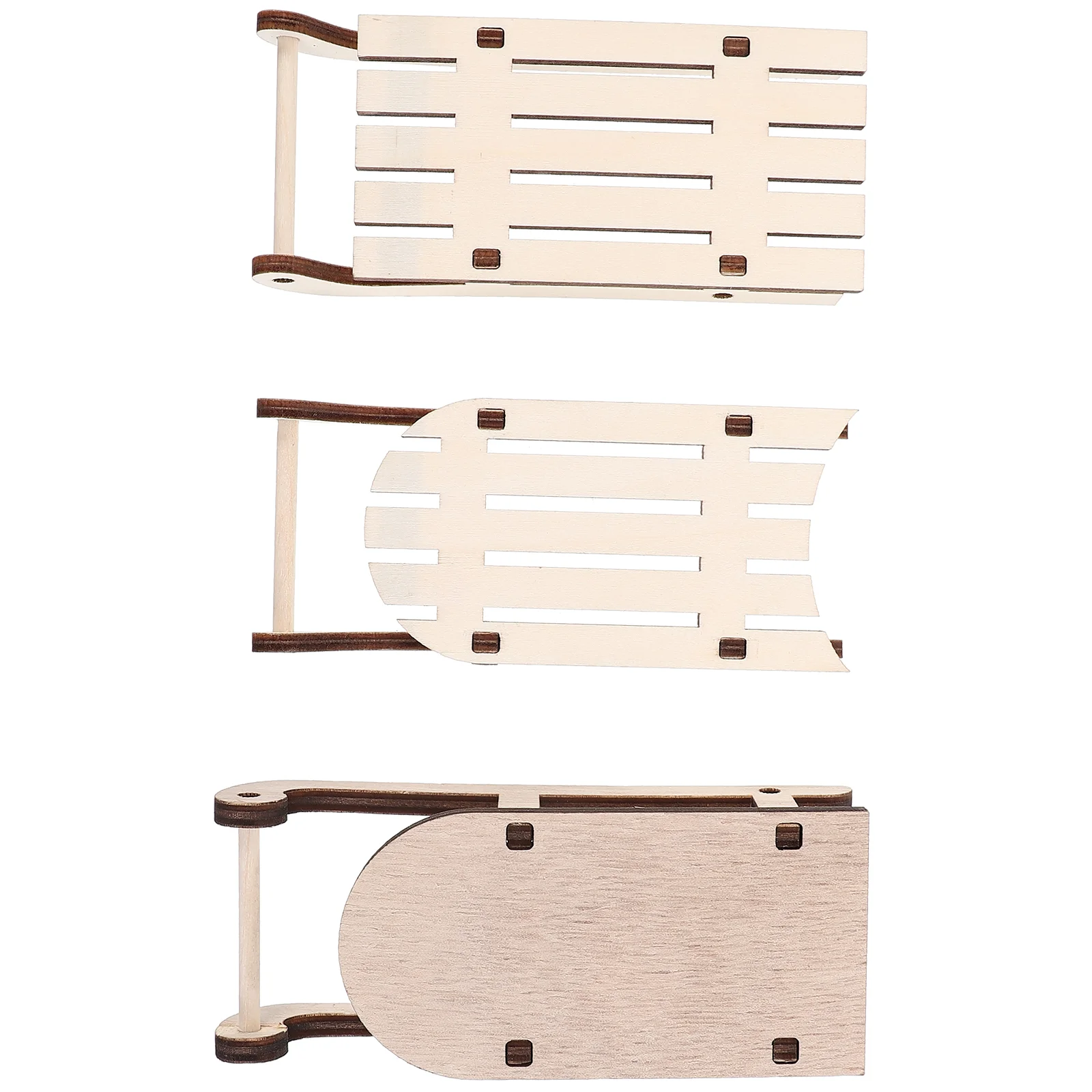 

Miniature Wooden Sleigh Decoration Unfinished Wooden Sleigh Model Christmas Wooden Crafts