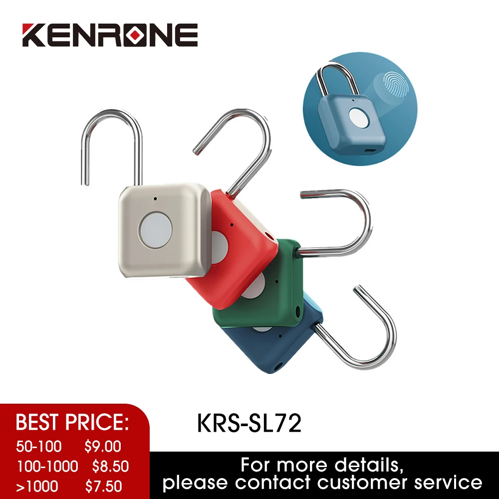 

KENRONE Small Smart Fingerprint Luggage Case Bag lock Unique Padlocks Available in Three Colors