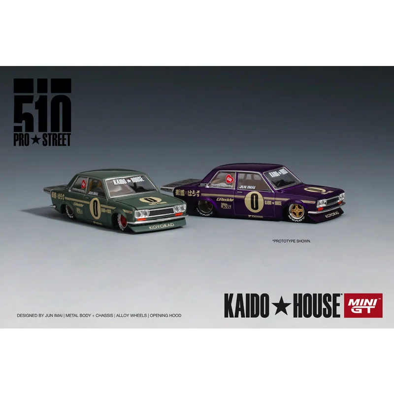 

Миниатюрная Коллекционная модель автомобиля Kaido House Pro Street Datsun 510 Gt 1:64 из сплава