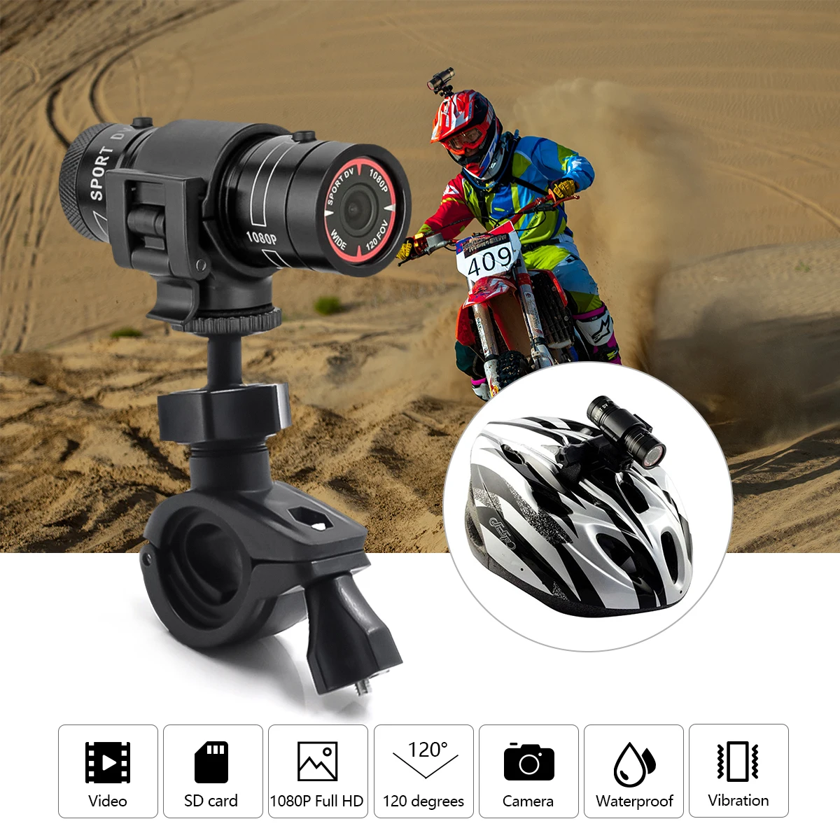 

F9 Camera Hd Bike Motorcycle Sports Action Camera Video Dvr Camcorder Car Digital Video Recorder Auto Vehicle
