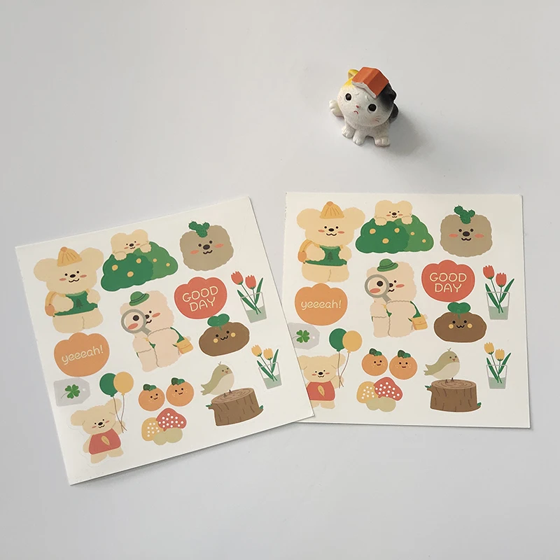 

Из мультфильма «Холодное сердце», 1 шт., для путешествий с рисунком из мультфильма «Медведь»; Декор Стикеры s Ins корейский Скрапбукинг дневни...