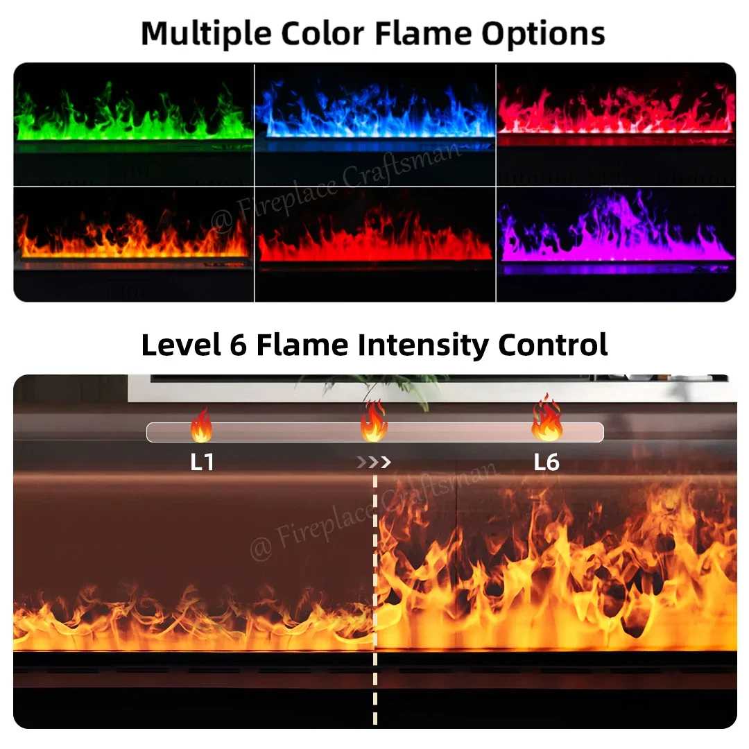 220 В Water Vapor Opti Myst Mist 3D Led Fire Flame Effect Steam Декоративное пламя Электрический камин для