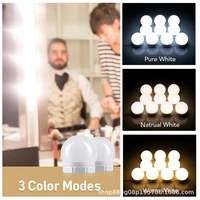 3 modes colors makeup mirror light led lamps dimming vanity dressing table lamp bulb usb 12v hollywood make up mirror wall lamp