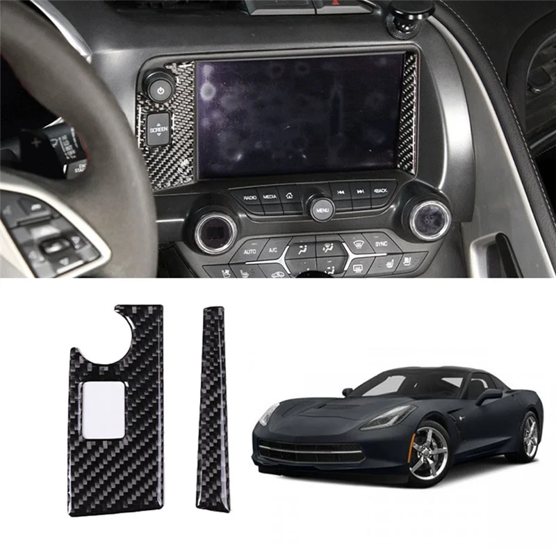 

Car Carbon Fiber Center Console Dashboard Navigation Switch Button Frame Cover Trim for Chevrolet Corvette C7 2014-2019