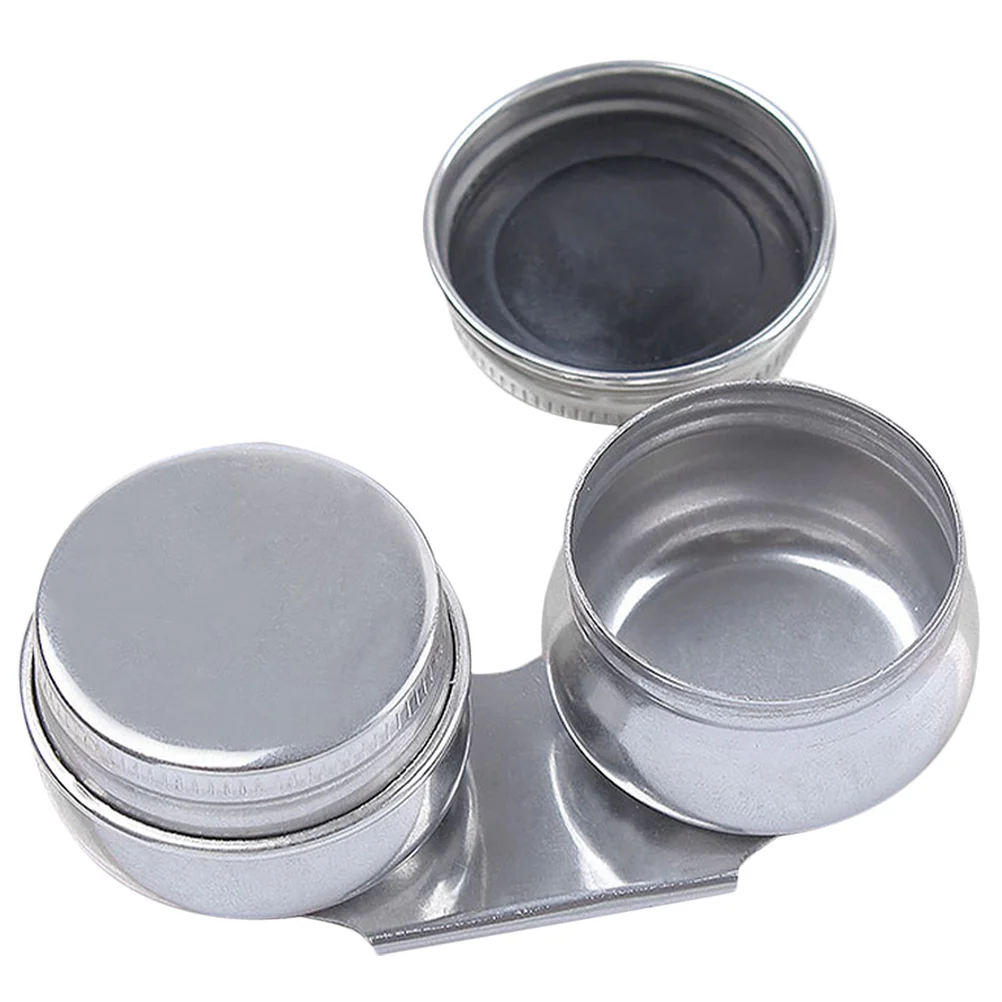 

Double Dipper Palette Cup Stainless Steel Artists Palette Clip Container Cup with Lid