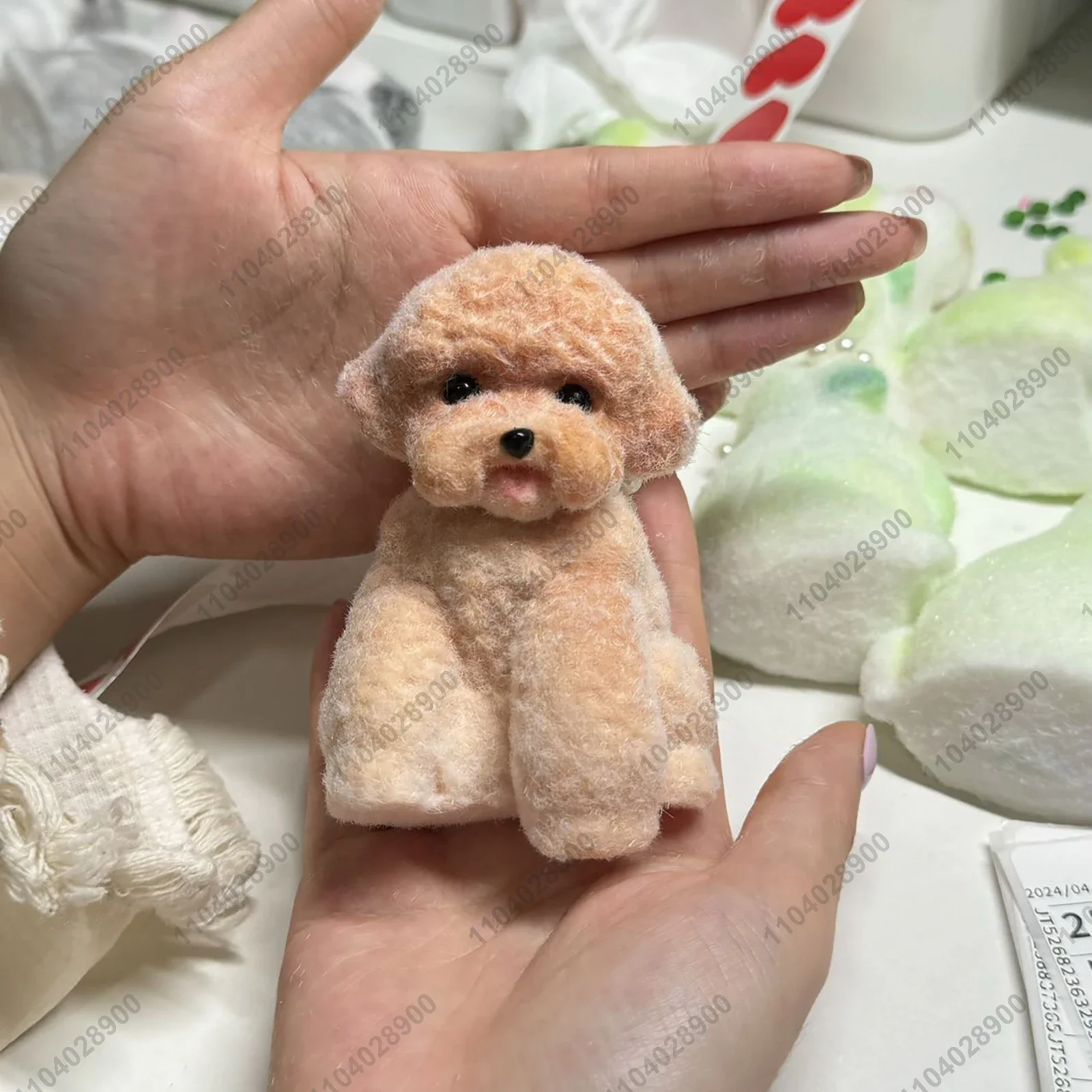 Бишон Фризе Собака Таба Мягкий Силиконовый Пушистый Собачий Щенок Ручная