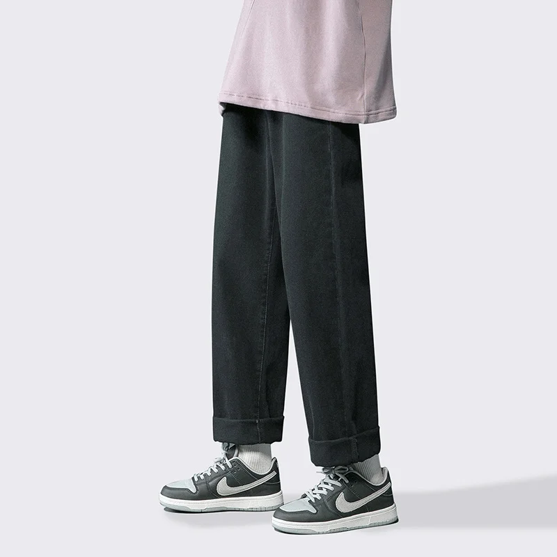 4-color Baggy Jeans Men Fashion Retro Casual Straight Jeans Men Streetwear Korean Loose Biker Denim Pants Mens Trousers M-3XL