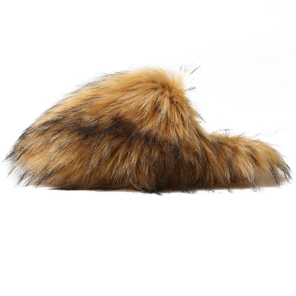 2023 New Type Of Plush Slippers For Women In Autumn And Winter Home Fur And Warm Imitation Fur Anti Slip Toe Slippers