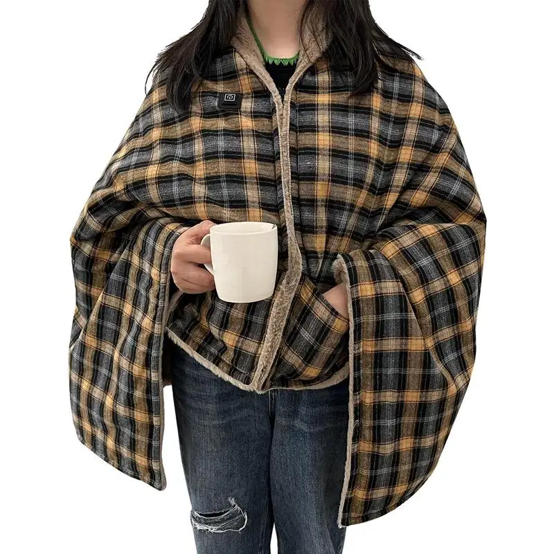 

Wearable Electric Blanket Soft Warm Shawl USB Rechargeable Electric Heating Mat For Home Office Body Warmer Heated Blanket