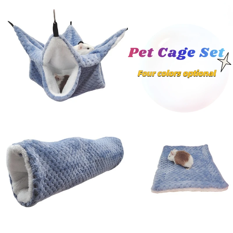 

Small Animals Cages Hamster Hammock Guinea Pig Tunnel Small Pet Accessories Rats Ferret Hanging Bed Hamster House Sleeping Bag