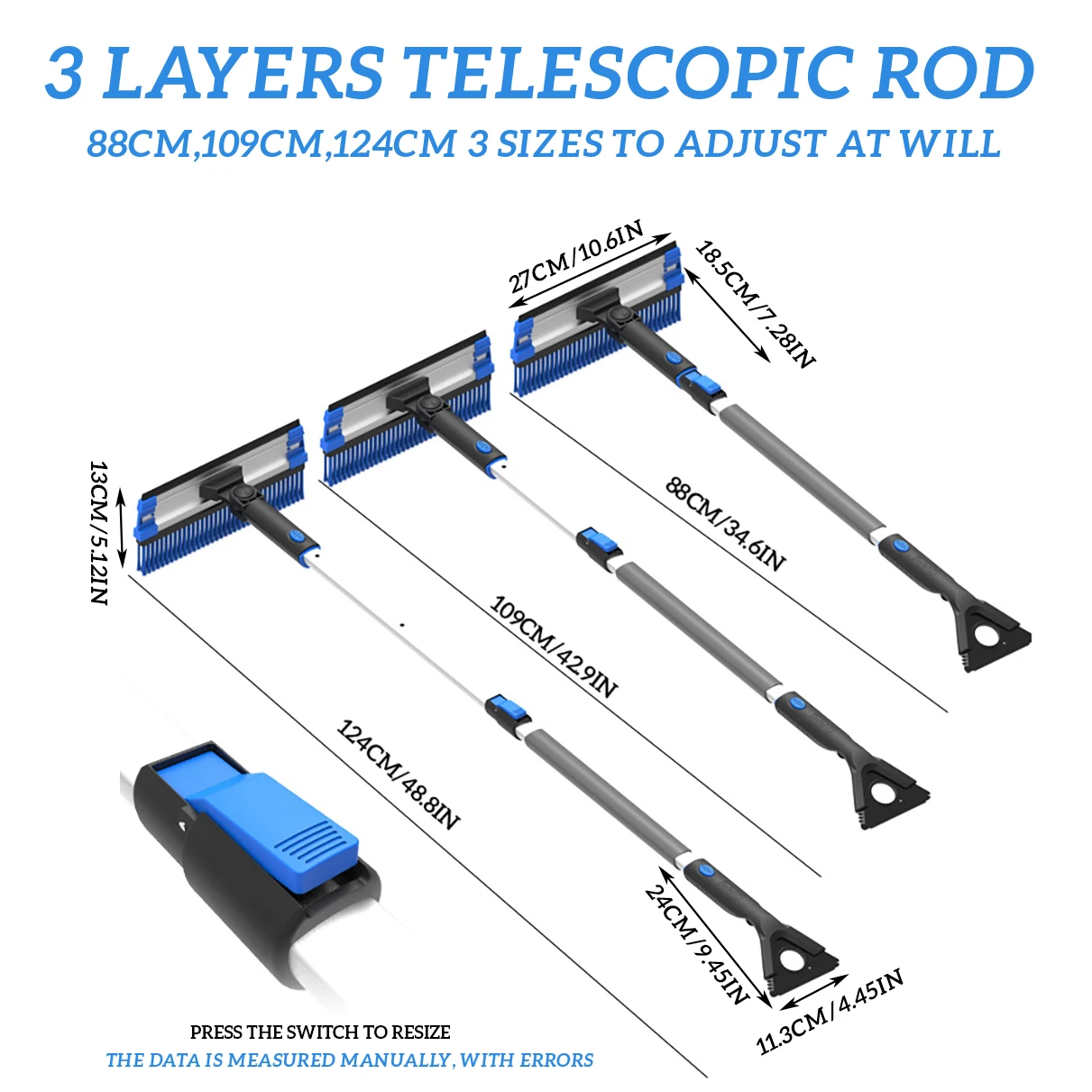 

Car Snow Shovel Ice Scraper Universal Extendable Snow Brush Water Remover With Telescopic Rod