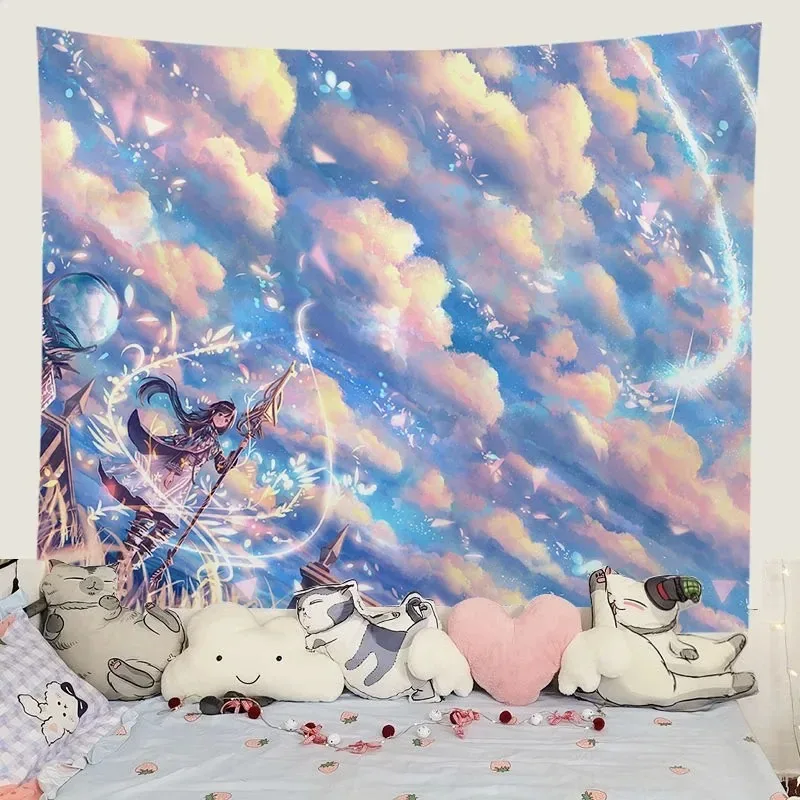 Гобелен для домашнего декора подвесной оконный порог с видом на гору настенное