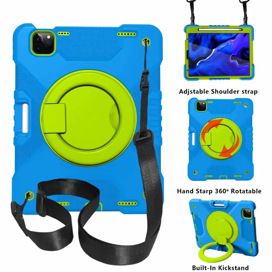 

For iPad Air 4 10.9'' 2020 Cover A2324 A2072 Shockproof Silicon PC Shoulder Strap Case For iPad Air 10.9 inch air 4 Funda