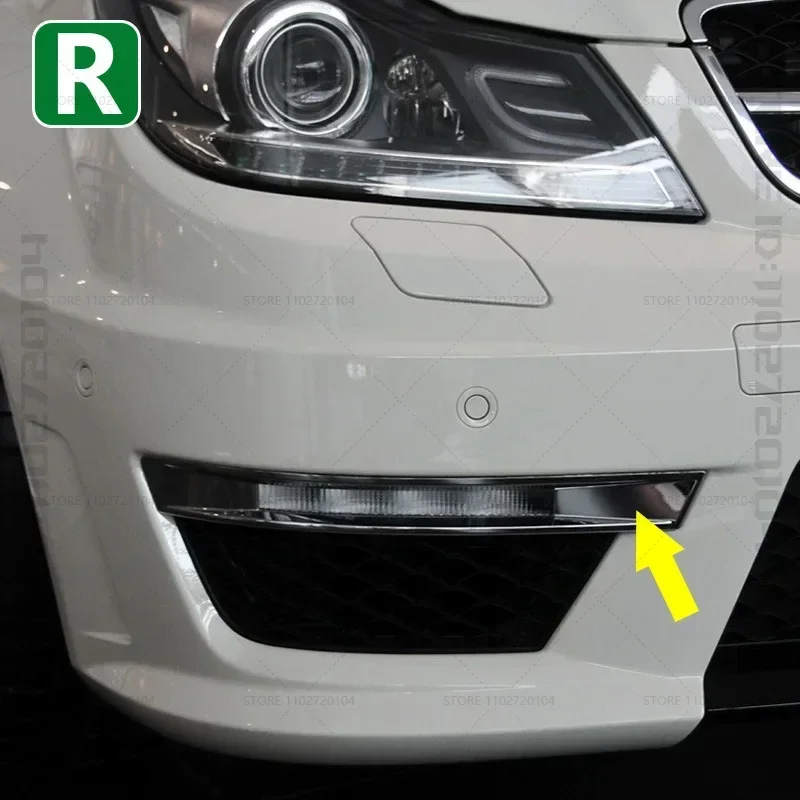 

Для 2012-2014 W204 Mercedes Benz C63 AMG Передняя противотуманная фара Хромированная накладка Бампер Крышка ходовой фонаря Решетка 2048853174 2048853274
