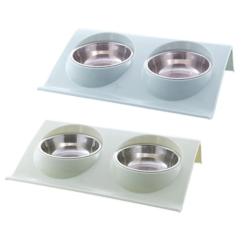 

2 шт., двойные миски из нержавеющей стали