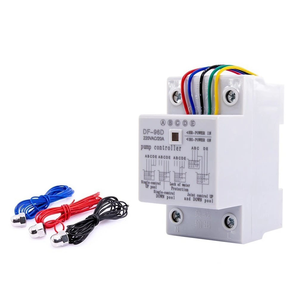 

DF-96D Automatic Water Level Controller Switch 20A 220V Water Tank Liquid Level Detection Sensor Controller 2M Wires
