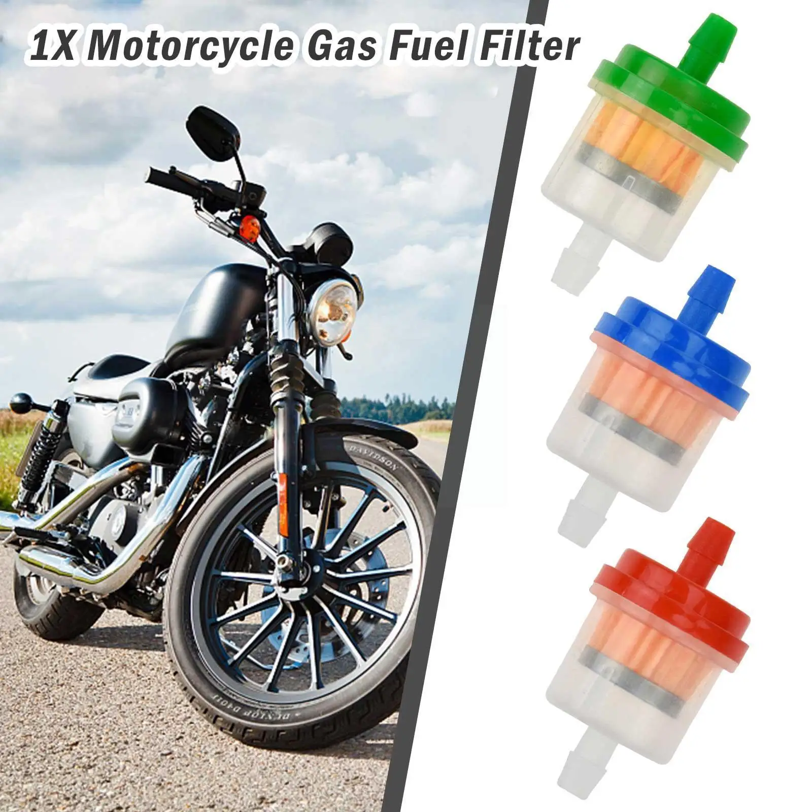 

Motorcycle Gas Fuel Filter Plastic Magnetic Inline Gas Fuel Filter For Motorbike Moped Scooter Fits 1/4" Or 6-7mm Hose Line T6M2