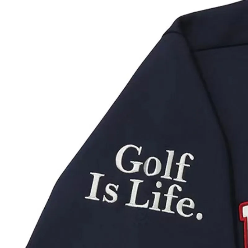 Men's Golf Long Sleeve Drop Shoulder Pullover Sweatshirt Letter Print Graphic Crewneck Long Sleeve Pullover