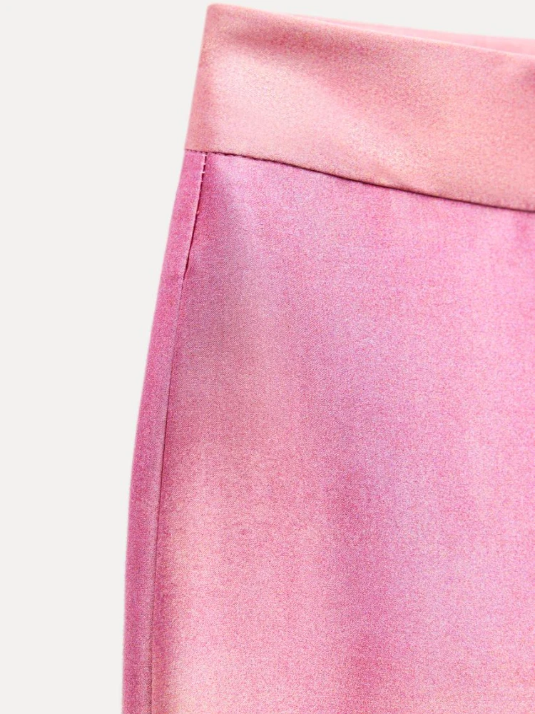 Zbza Женская Атласная Рубашка С Принтом Тай-дай Воротник Лацканами И Длинными