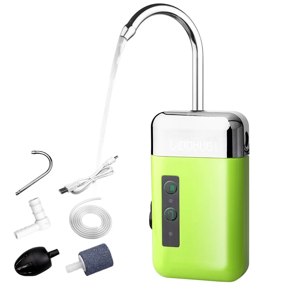 

Outdoor Portable Mini Air Pump Air Oxygen Pump With Air Stone Tube 3-in-1 Sensing USB Charging Automatic Water Pump Oxygen Pump