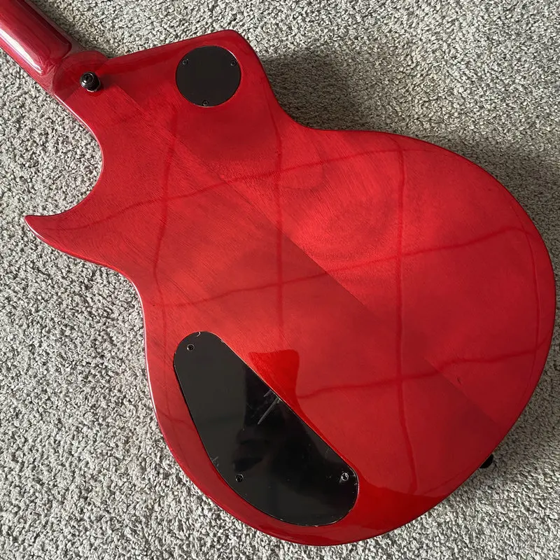 Настоящая 6-струнная электрическая гитара Ксавье красный Горелый клен Топ Алан