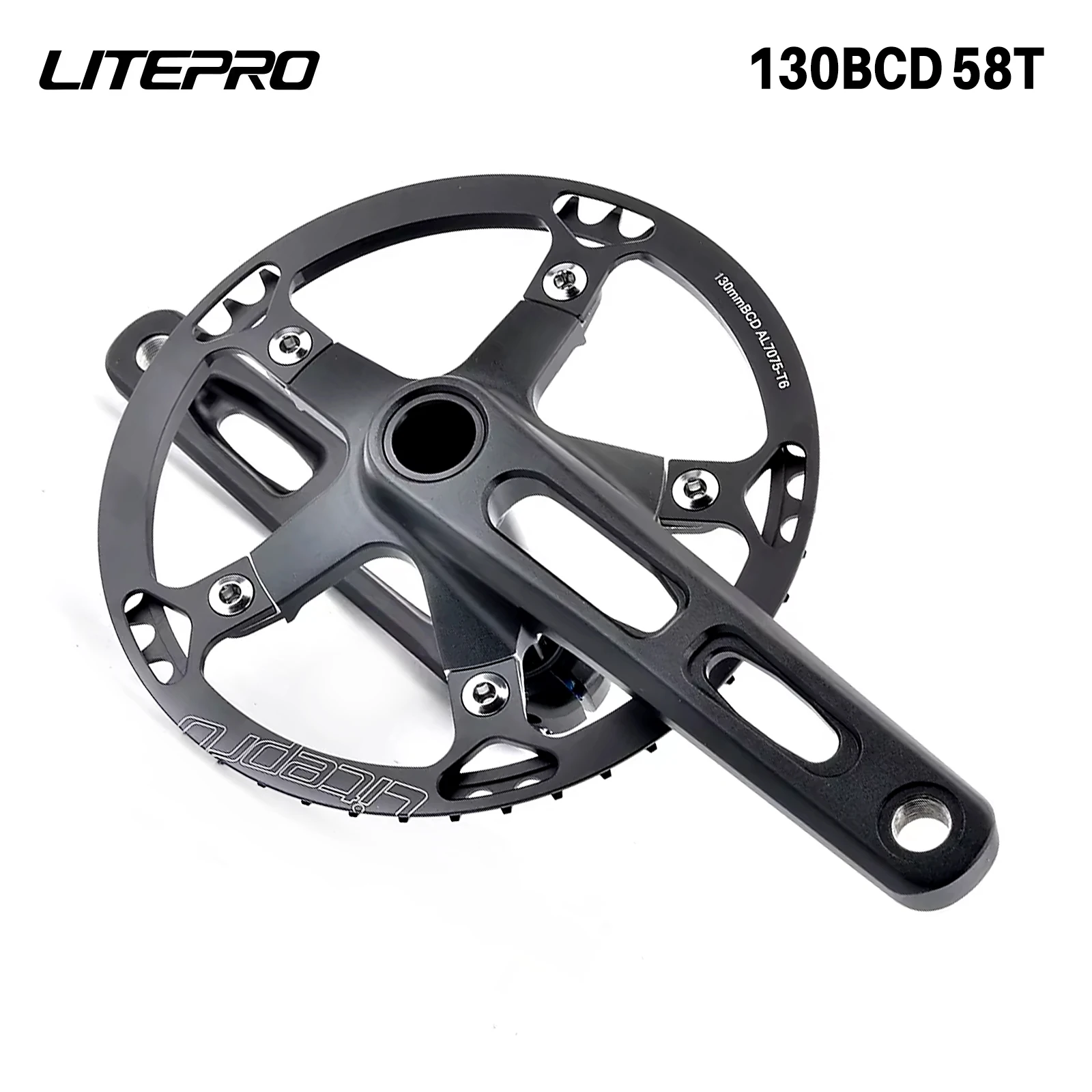 Шатуны LITEPRO полая интегрированная звездочка 130BCD с защитной крышкой 45/47/53/56/58T для
