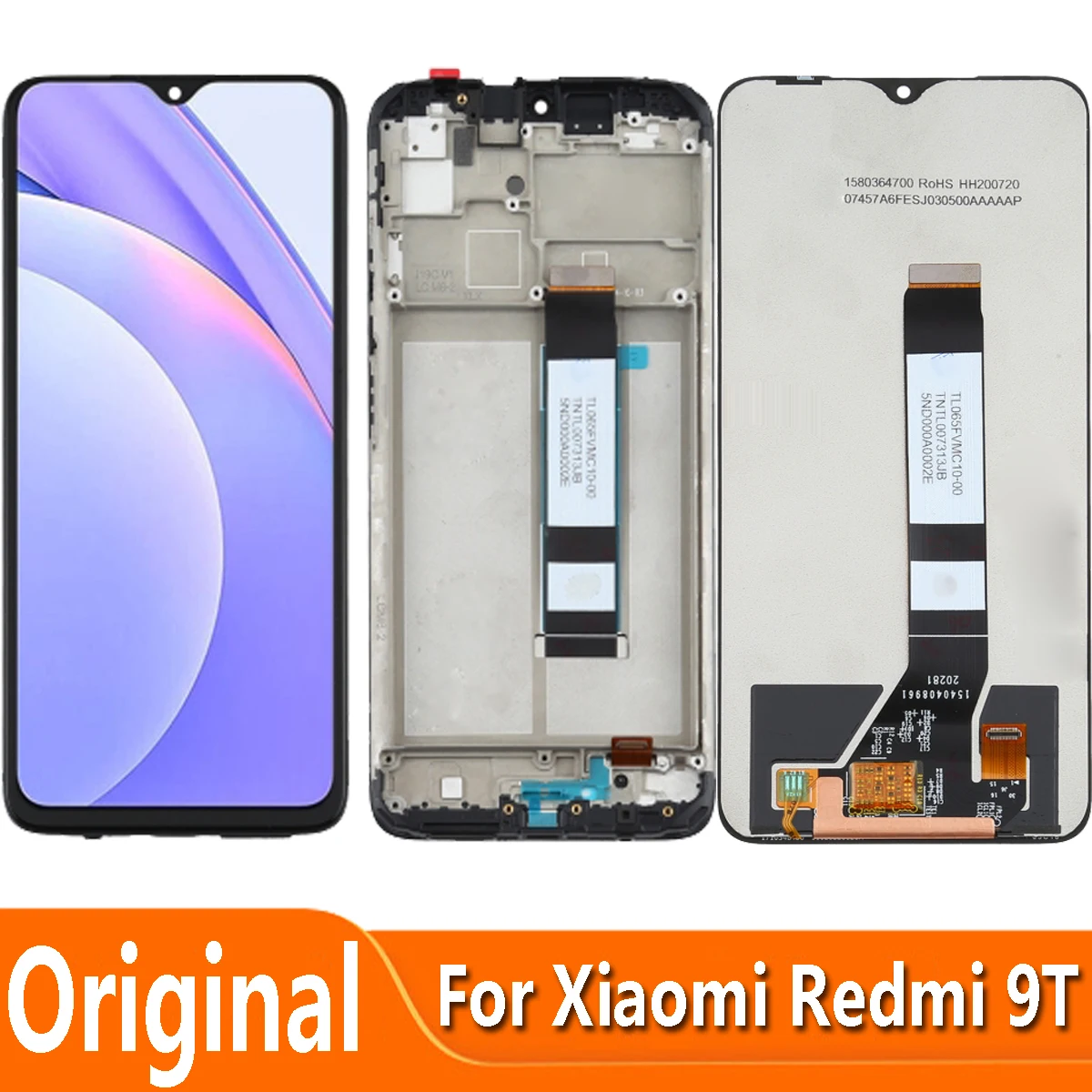 

ЖК-дисплей 6,53 дюйма для Xiaomi Redmi 9T, дигитайзер сенсорного экрана в сборе с рамкой J19S M2010J19SG M2010J19SY