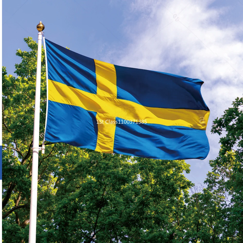 

The Swedish National Flag 90X150cm Hanging Sverige Sweden Flags Polyester Blue With Gold Cross Sweden Banner